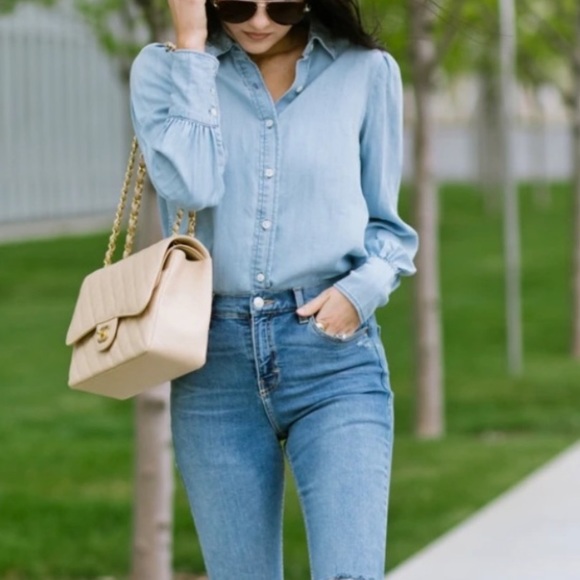 EUC Frame Denim button down - Picture 1 of 8
